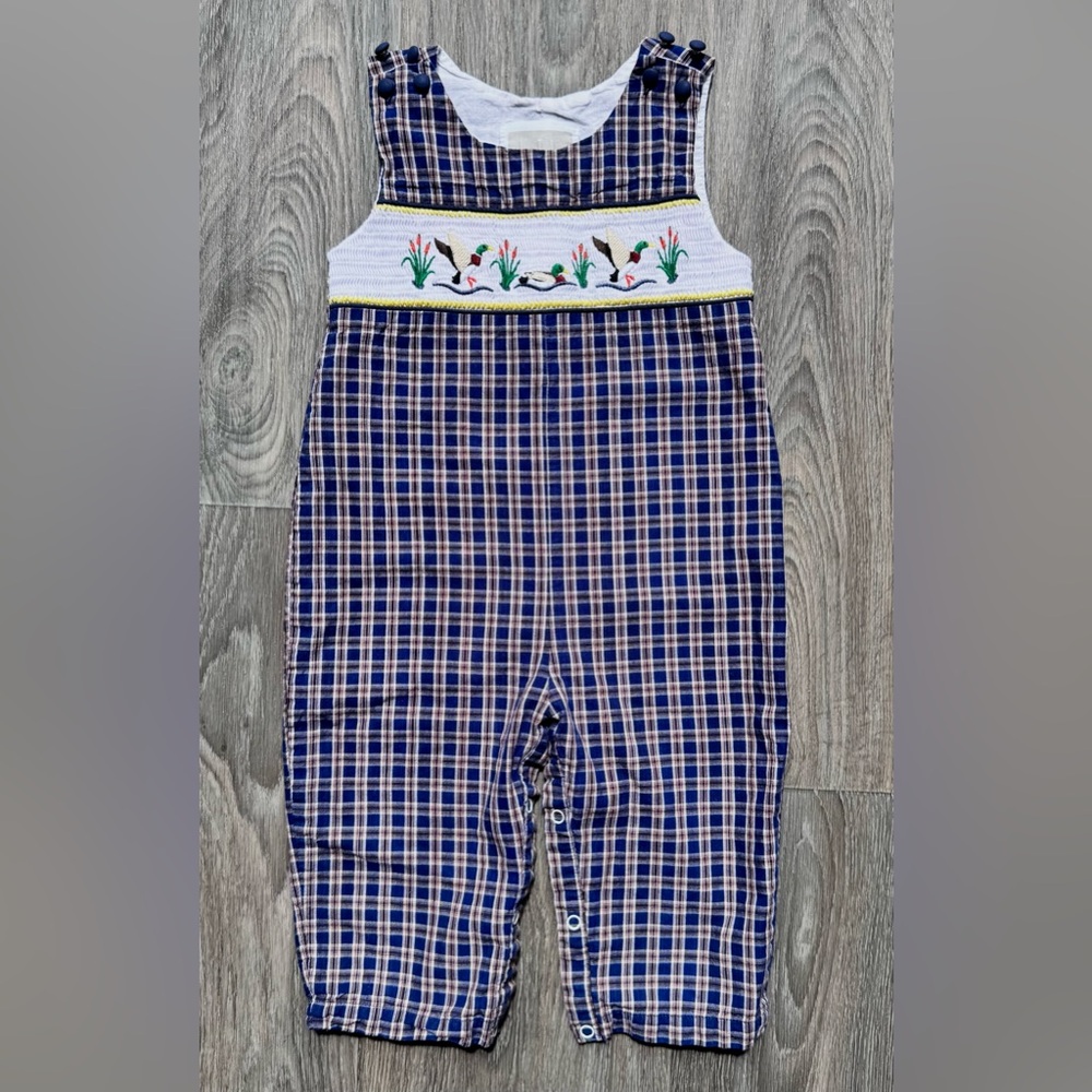 Lil Cactus Mallard Smocked Overalls
